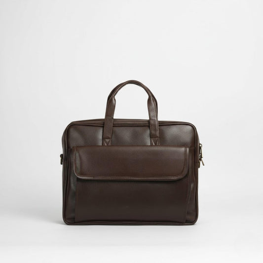 Premium Leather Laptop Office Bag for Men | Professional Business Briefcase with Multiple Compartments | Hand & Shoulder Carry Work Bag