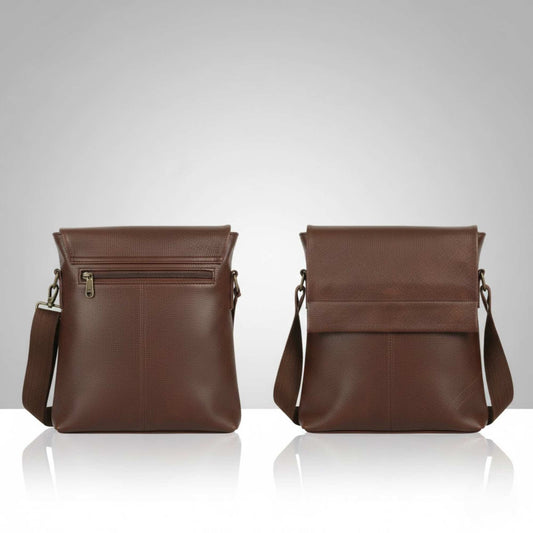 Premium Leather Look Crossbody Sling Bag for Men | Stylish Office & Travel Side Bag with Adjustable Strap