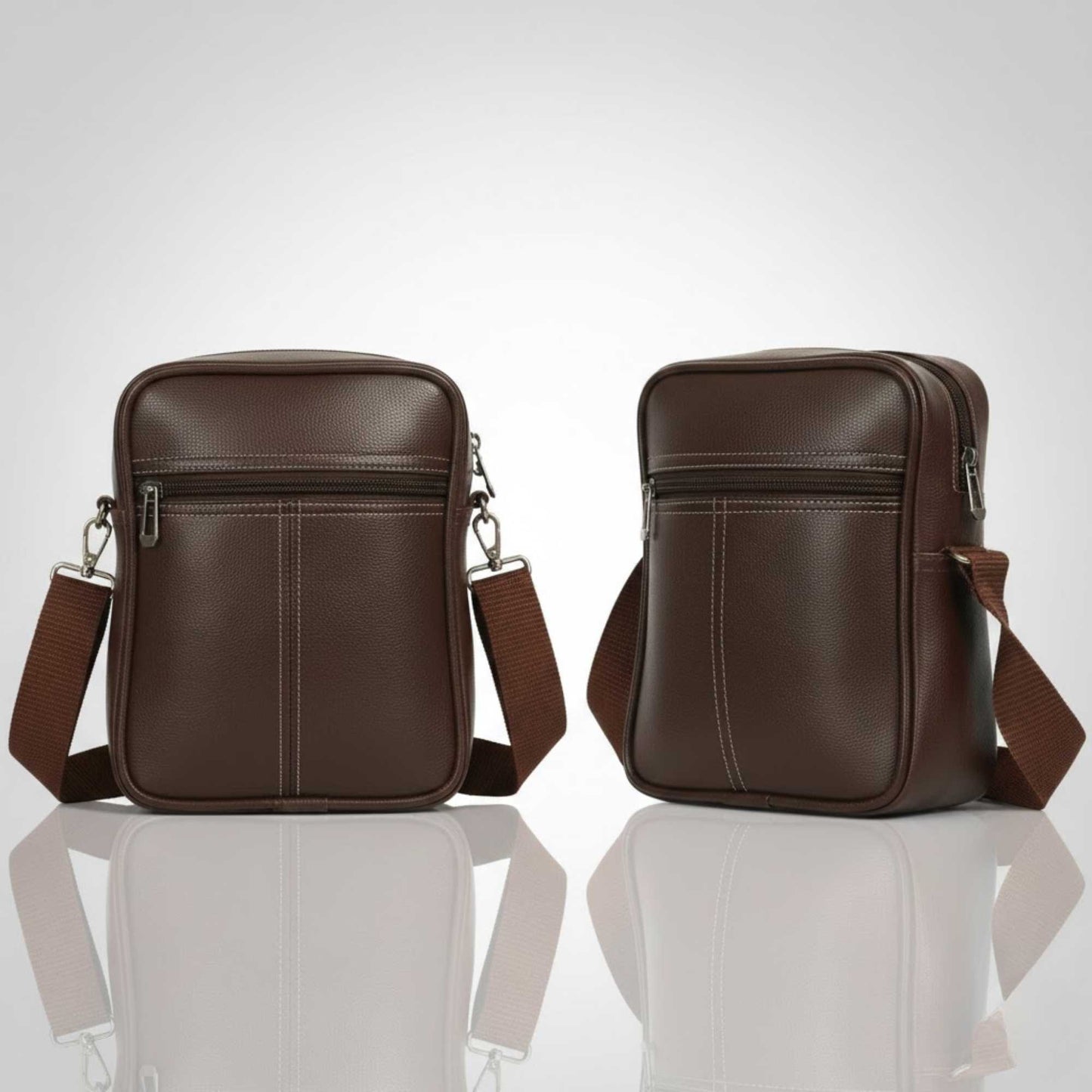 Premium Leather Sling Bag for Men | Stylish Crossbody Messenger Bag with Adjustable Strap | Compact Office & Travel Shoulder Bag