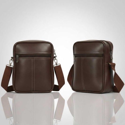 Premium Leather Sling Bag for Men | Stylish Crossbody Messenger Bag with Adjustable Strap | Compact Office & Travel Shoulder Bag