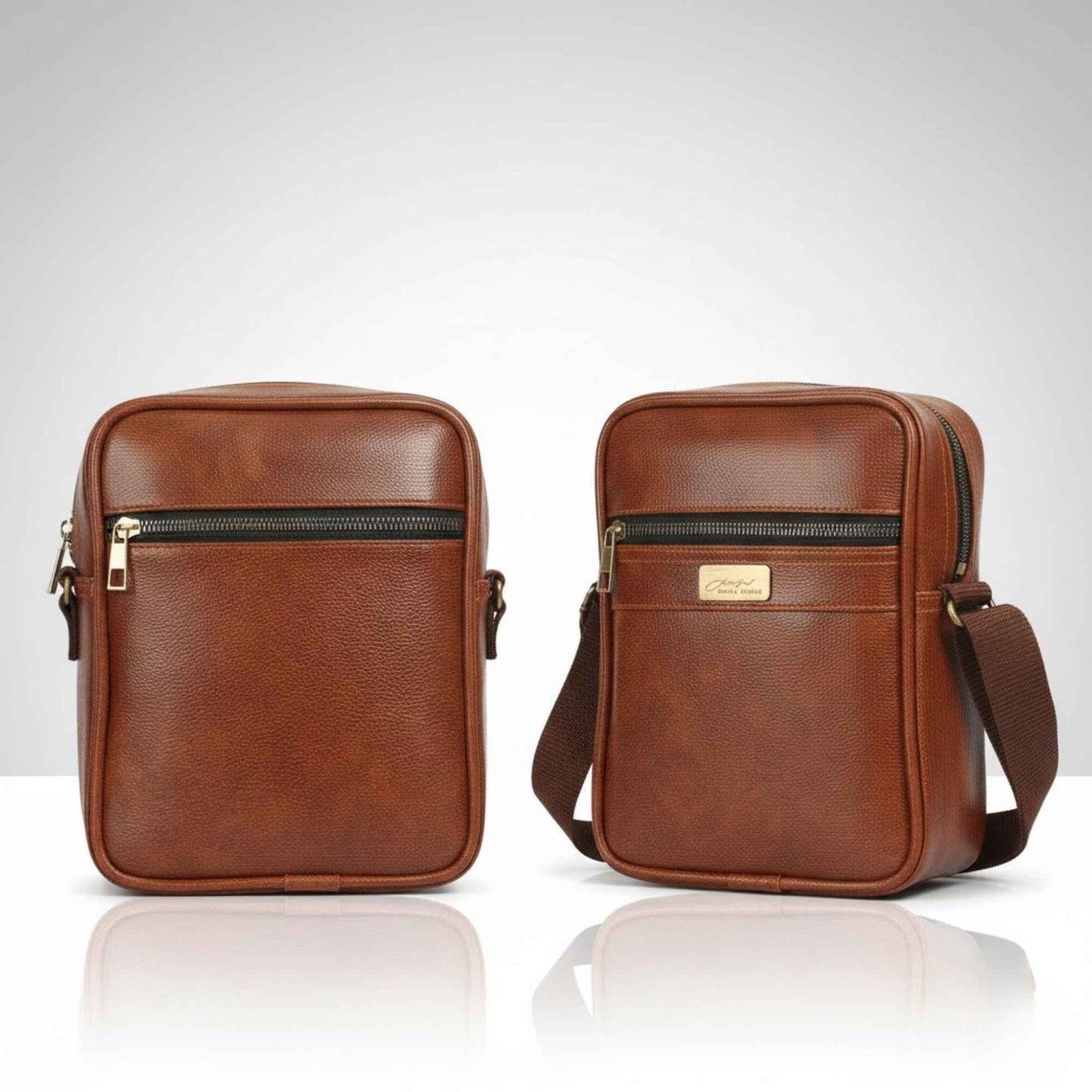 Premium Leather Sling Bag for Men | Stylish Crossbody Shoulder Bag with Adjustable Strap & Secure Zip Pockets