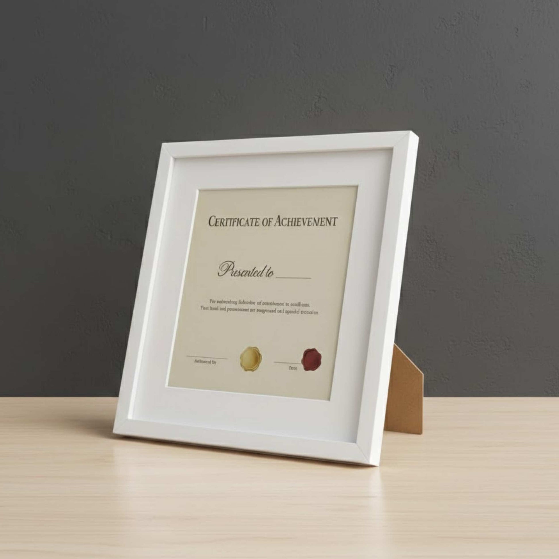 Premium square photo frame for displaying certificates, photos, and office decor