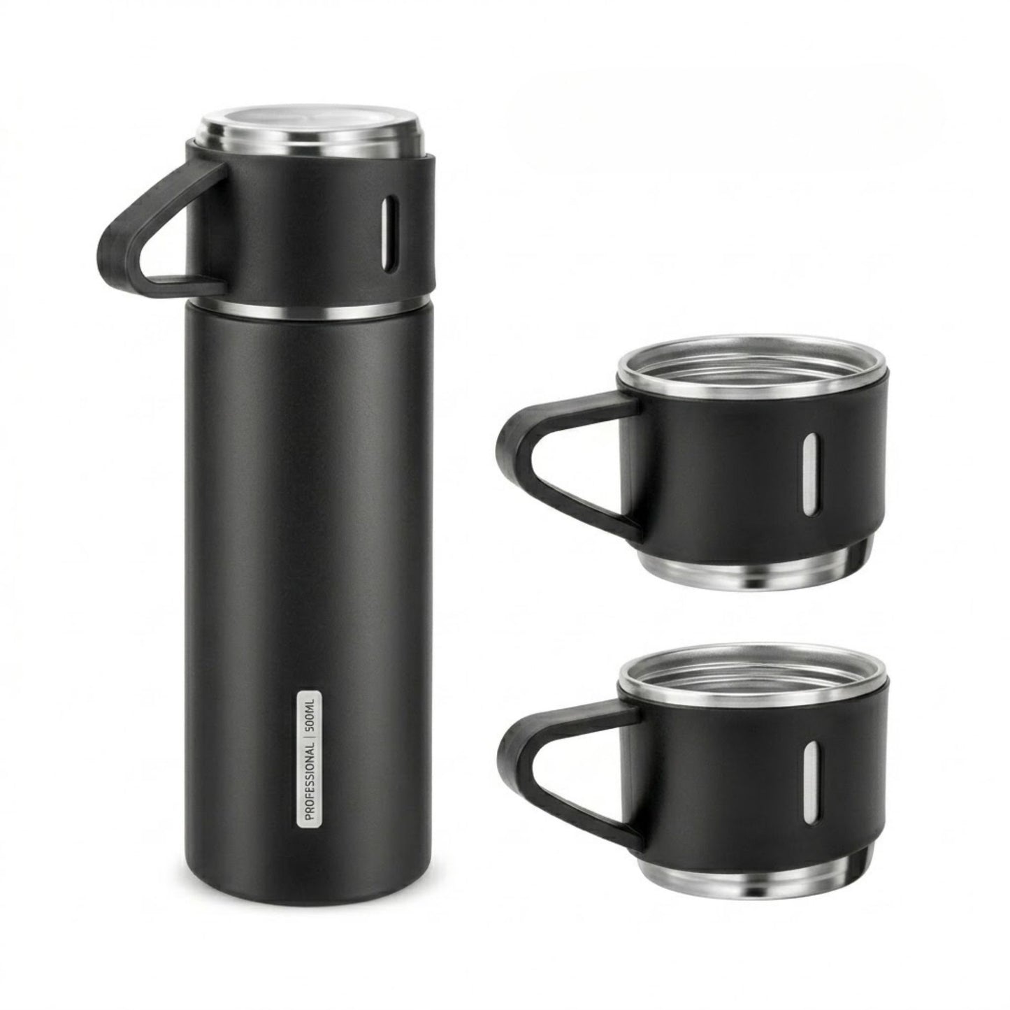 Vacuum Flask Gift Set with Cups | Premium Insulated Bottle Set for Corporate Gifting & Travel