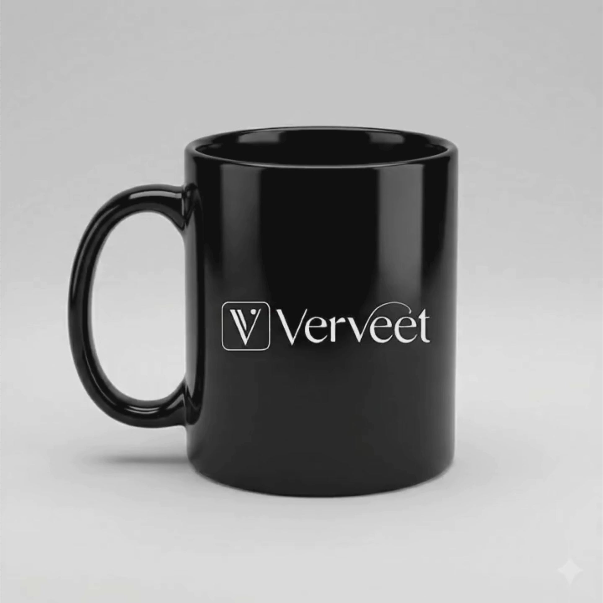 Customized black ceramic mug with company logo printing – premium corporate branding mug for office and promotional gifts