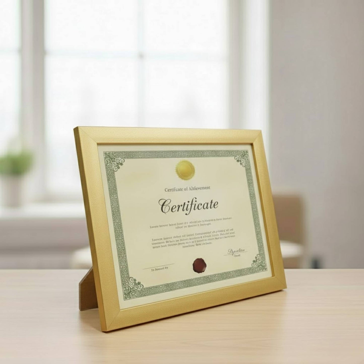 Professional certificate frame with stand for displaying awards, achievements, and office certificates