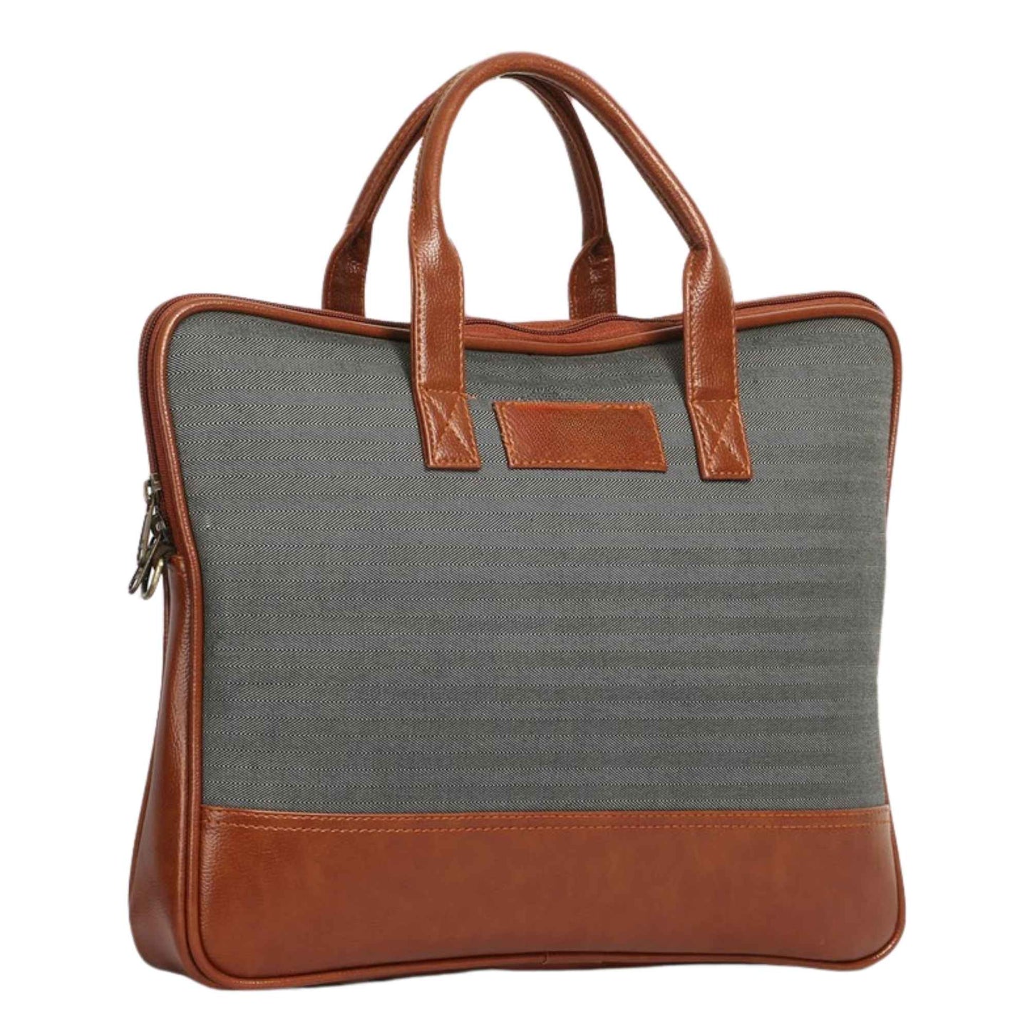 Premium Grey Laptop Office Bag with PU Leather Handles | Professional Messenger Bag for Men & Women | Stylish Work & Travel Laptop Carry Case