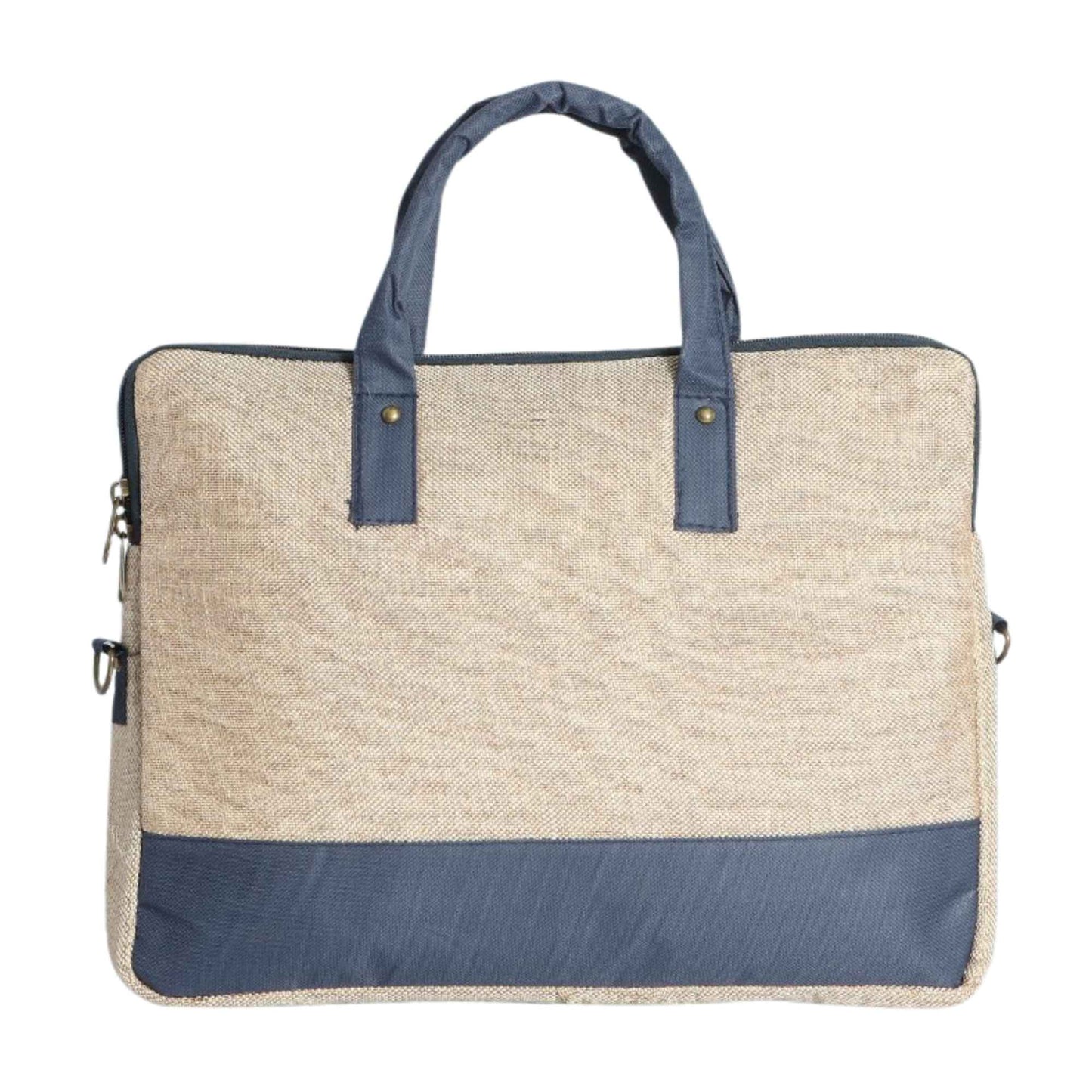 Premium Fabric Laptop Office Bag with PU Leather Trim | Stylish Business Handbag for Men & Women | Lightweight Laptop Briefcase with Multiple Compartments