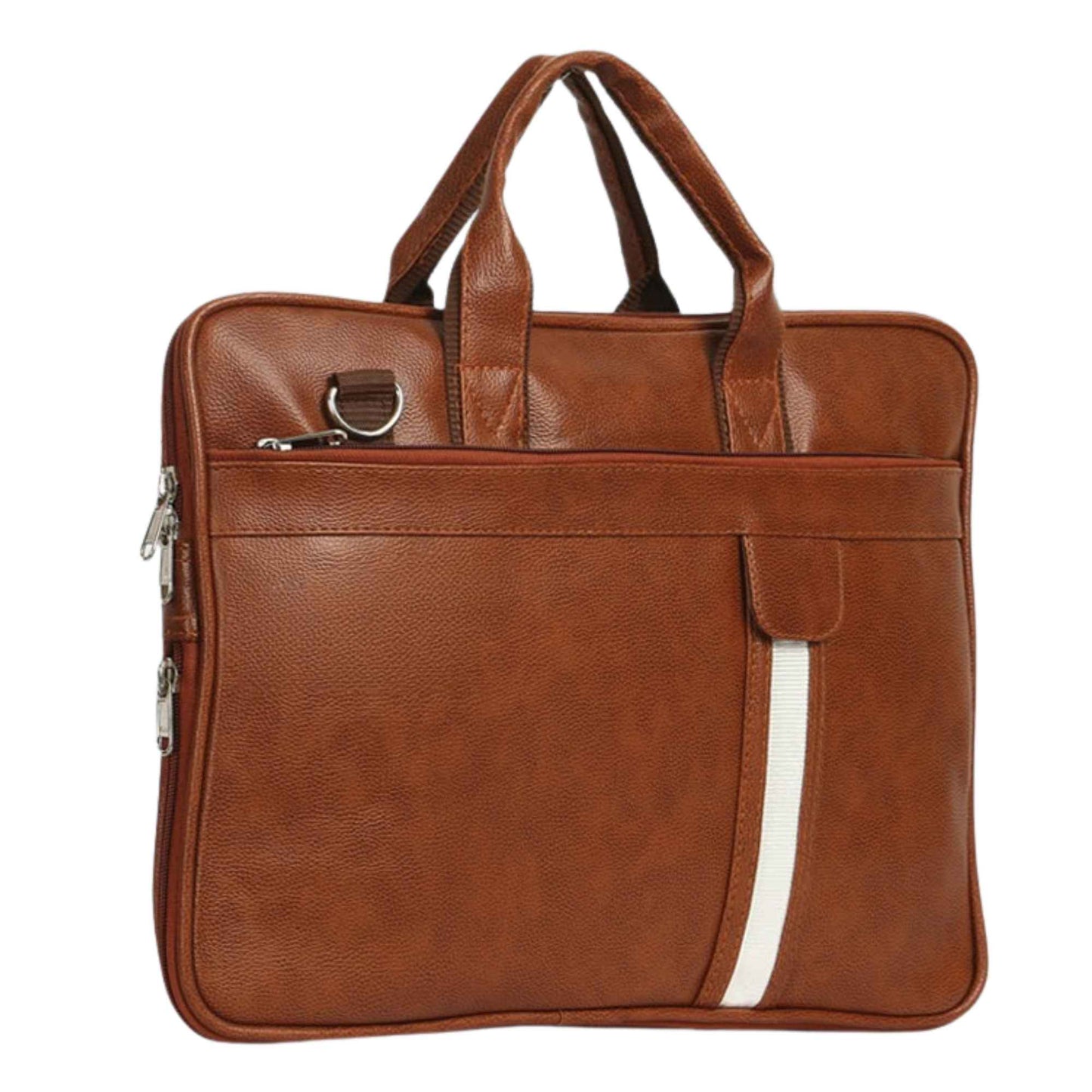 Premium Brown Leather Laptop Bag for Men & Women | Professional Office Messenger Bag with Shoulder Strap | Stylish Business Briefcase for 14–15.6 Inch Laptops