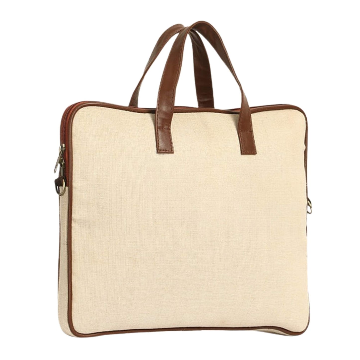 Premium Canvas Laptop Bag for Men & Women | Stylish Office Briefcase with Leather Handles | Professional Laptop Shoulder Bag for Work & Travel