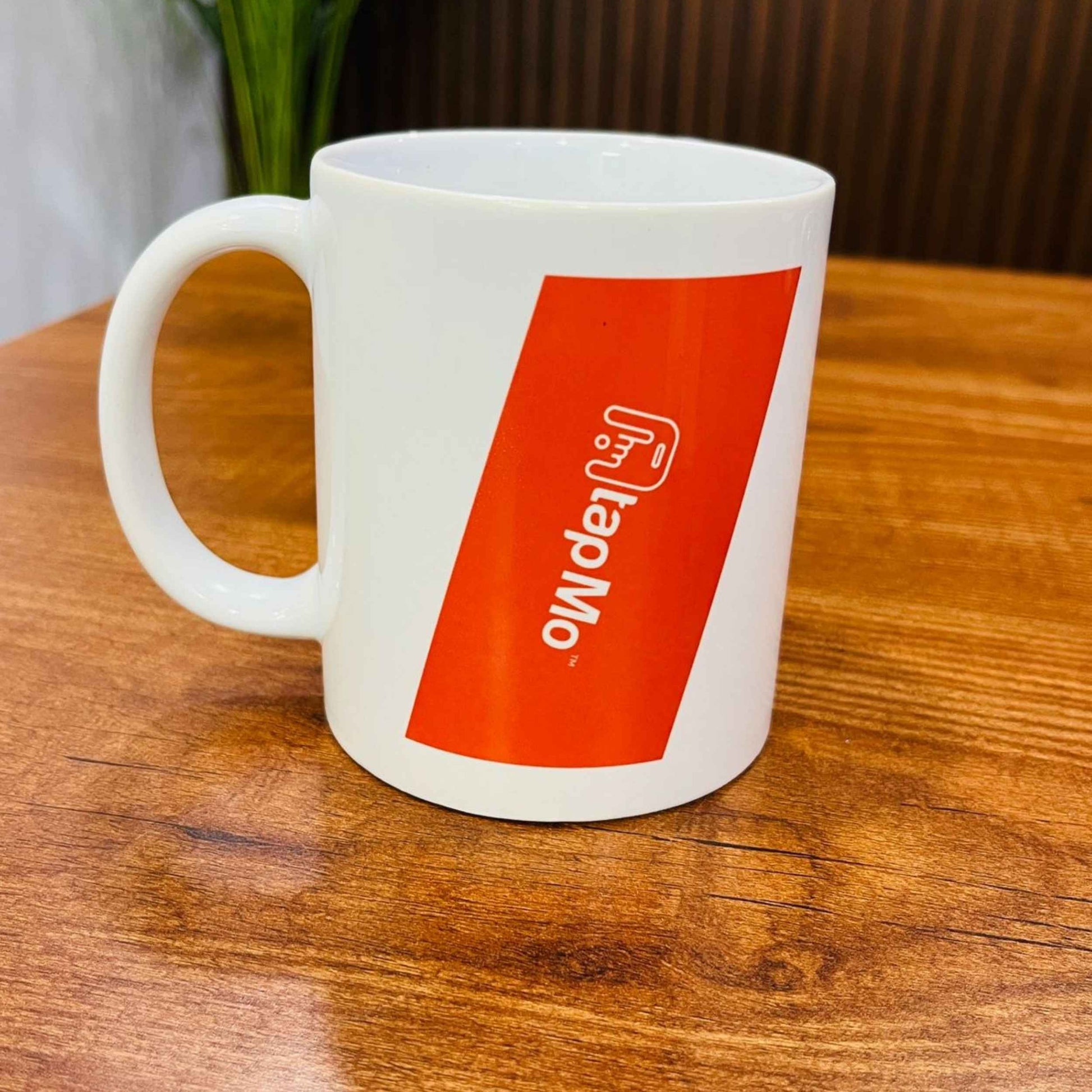 Promotional logo printed ceramic mug for corporate branding – customized coffee mug for marketing, events, and business gifting.