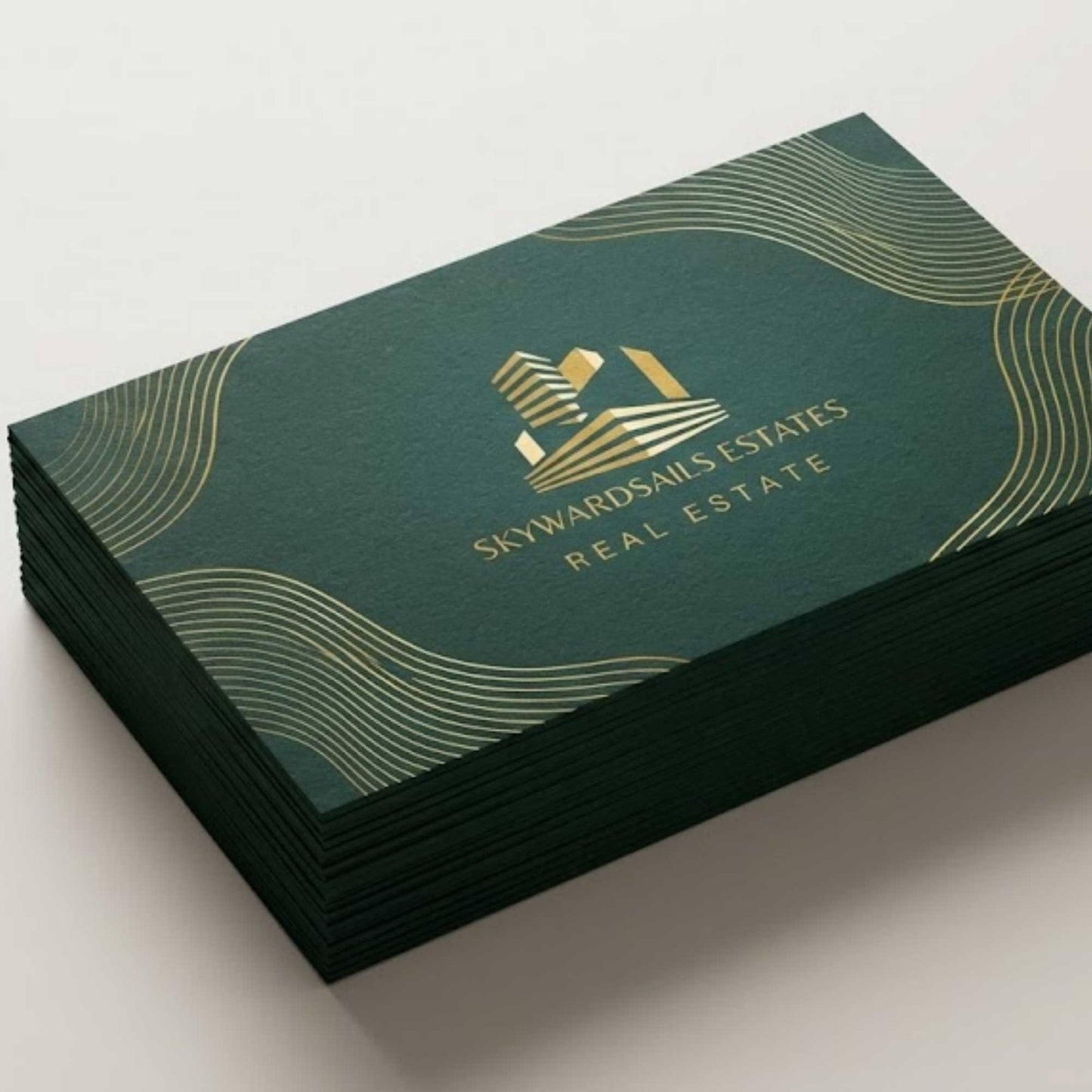 Minimal Velvet Paper Visiting Card for Real Estate Agents – Square Corner