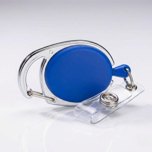 Retractable ID Badge Holder with Carabiner Clip | Heavy Duty ID Card Reel for Office, Corporate, Events & Employees