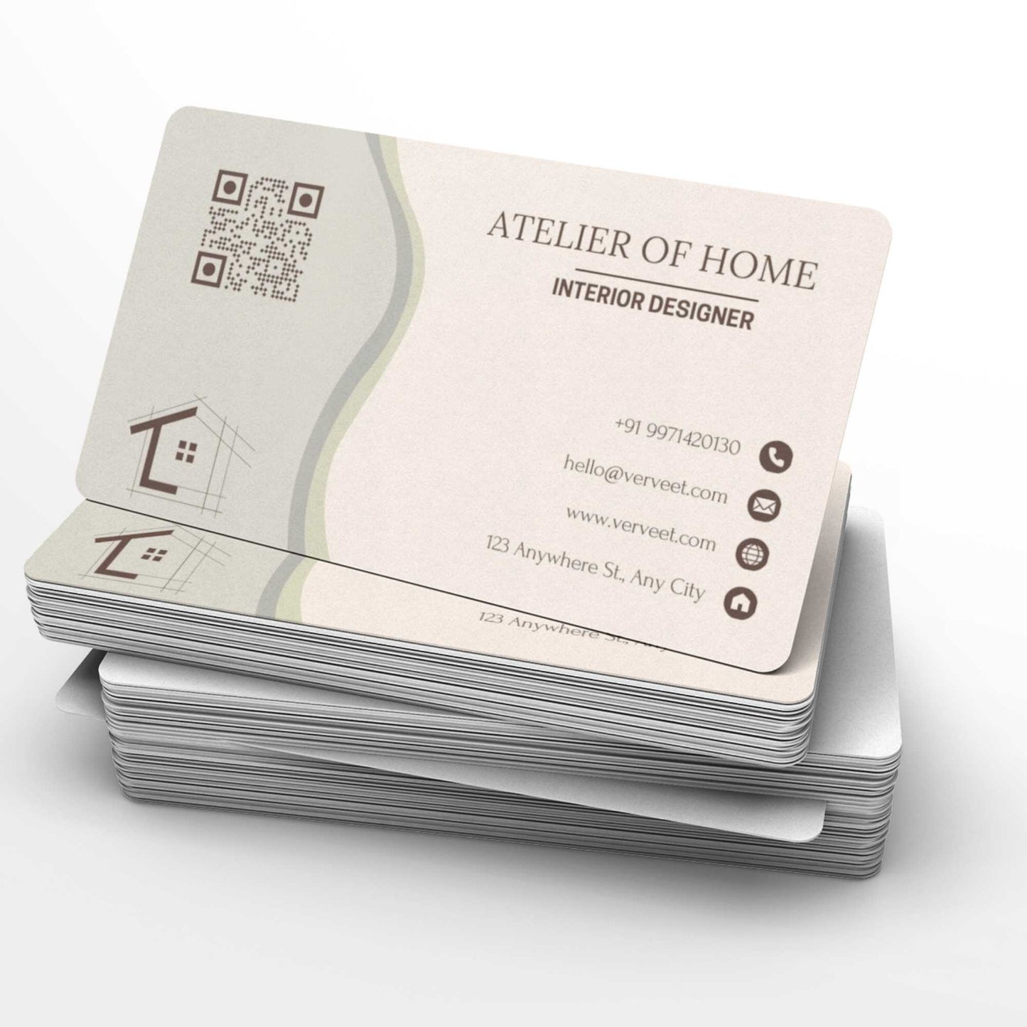 Velvet Paper Visiting Card for Interior Designers – Rounded Corner | Soft Elegant