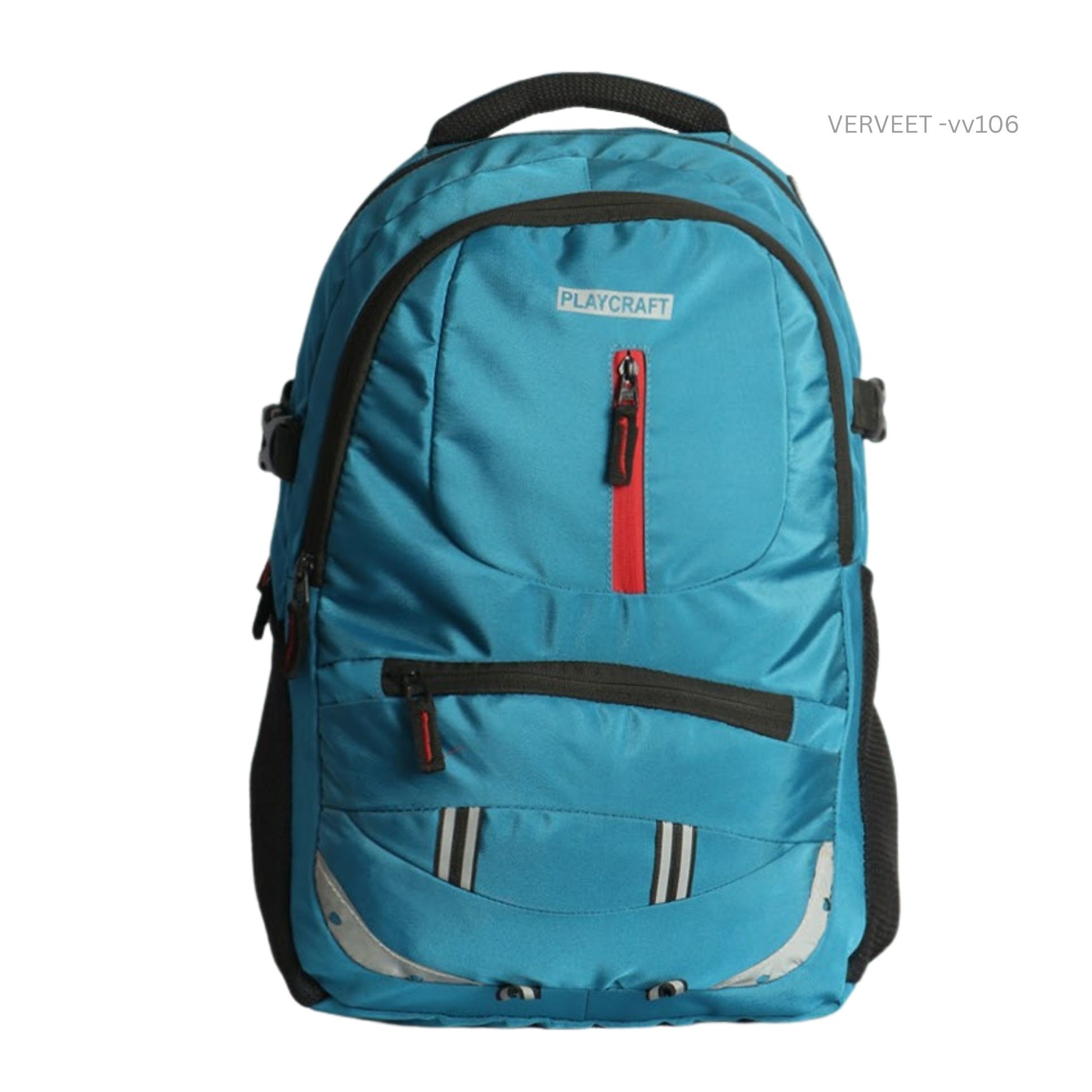 Sporty blue laptop backpack for office and travel with padded laptop compartment and spacious storage