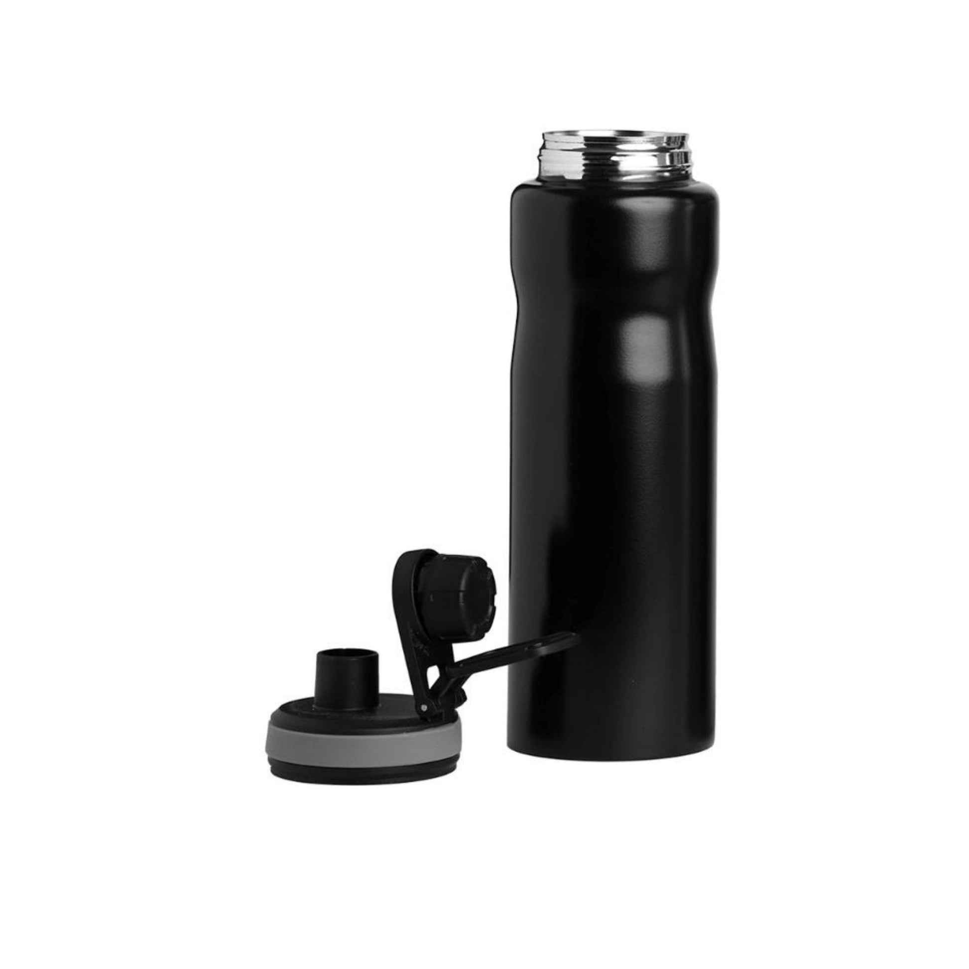 Curvy stainless steel water bottle with sleek ergonomic design, reusable metal bottle for office, travel, and corporate gifting