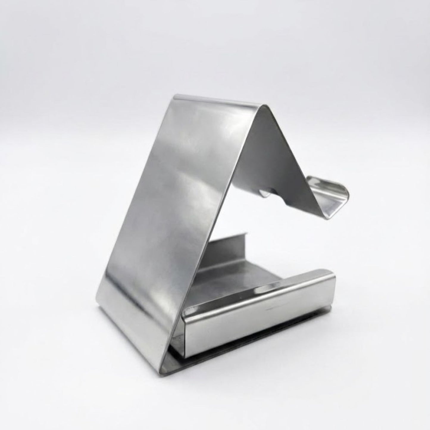 Stainless Steel Mobile Stand with Visiting Card Holder | Desk Phone Stand