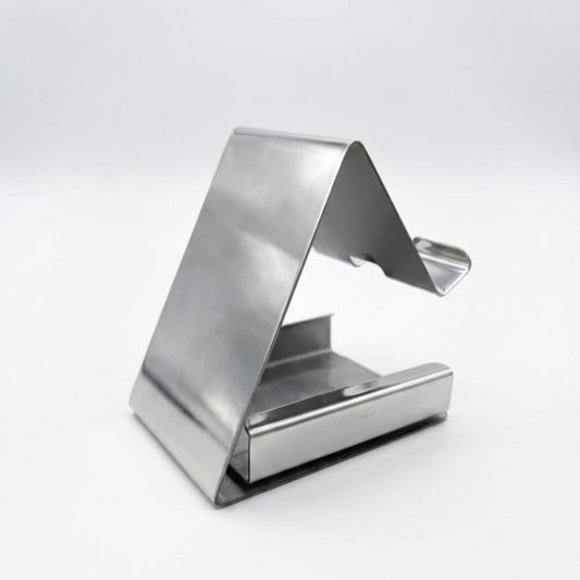 Stainless Steel Mobile Stand with Visiting Card Holder | Desk Phone Stand