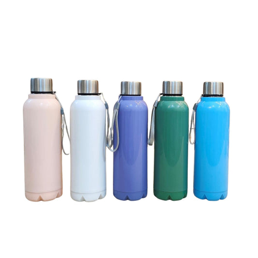 Steel inner plastic outer water bottle with durable design, lightweight reusable bottle for office, school, and corporate gifting