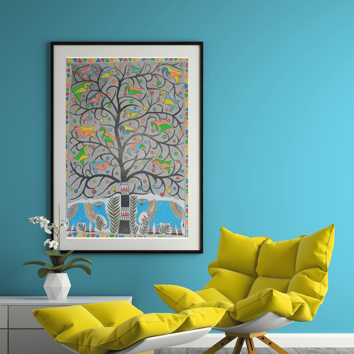 Tree of Life | Traditional Madhubani Painting Poster