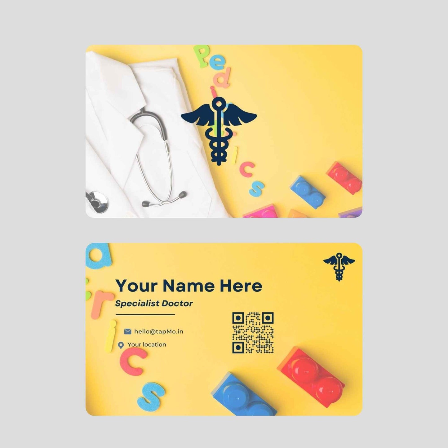 Velvet Paper Visiting Card for Doctors – 350 GSM Rounded Corner | Premium Feel