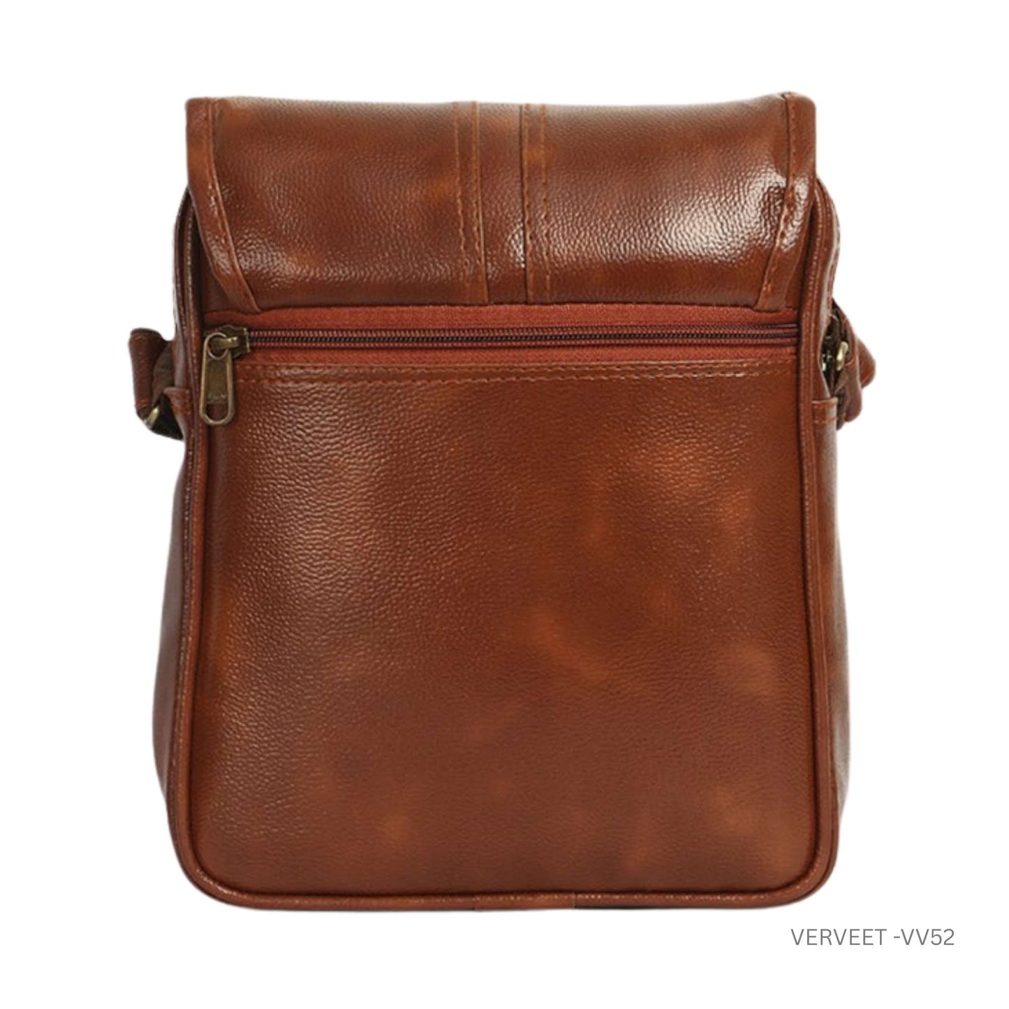 Verveet Premium Leatherette Sling Bag for Men | Compact Crossbody Messenger Bag with Adjustable Strap | Daily Office, Travel & Casual Use