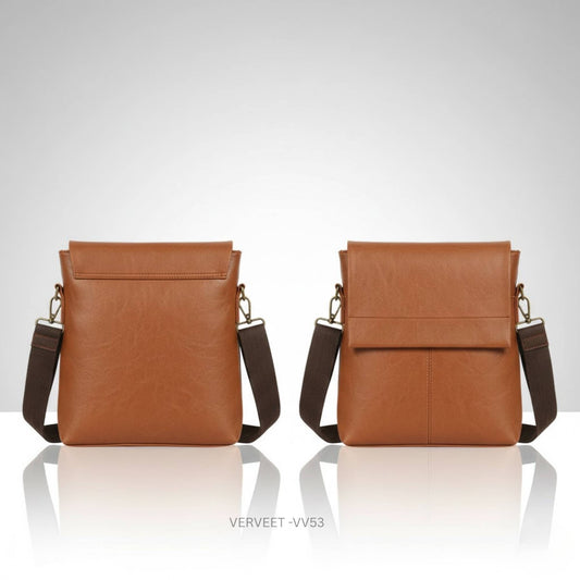 Verveet Premium Leather Sling Bag for Men | Stylish Crossbody Office & Travel Bag with Adjustable Strap