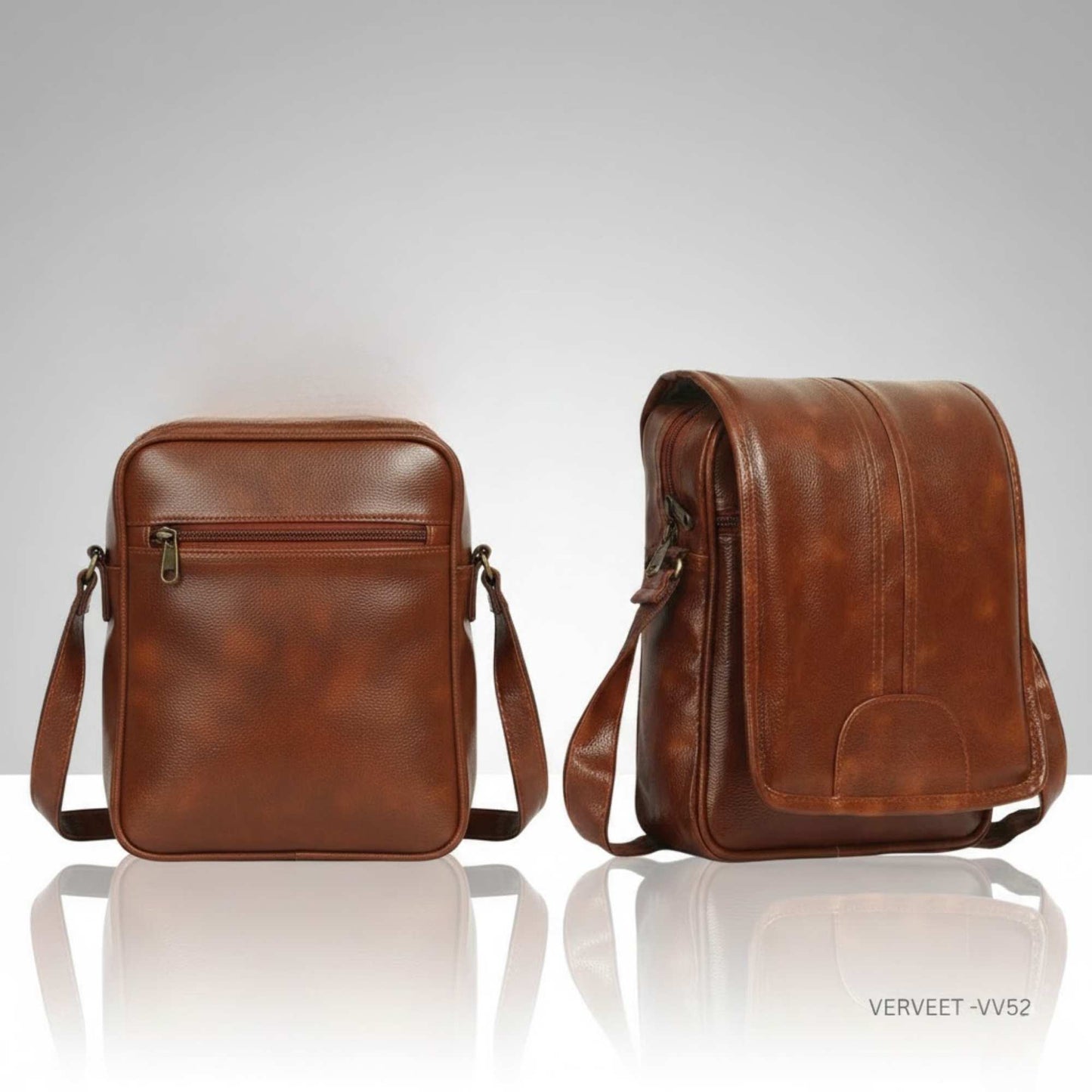 Verveet Premium Leatherette Sling Bag for Men | Compact Crossbody Messenger Bag with Adjustable Strap | Daily Office, Travel & Casual Use