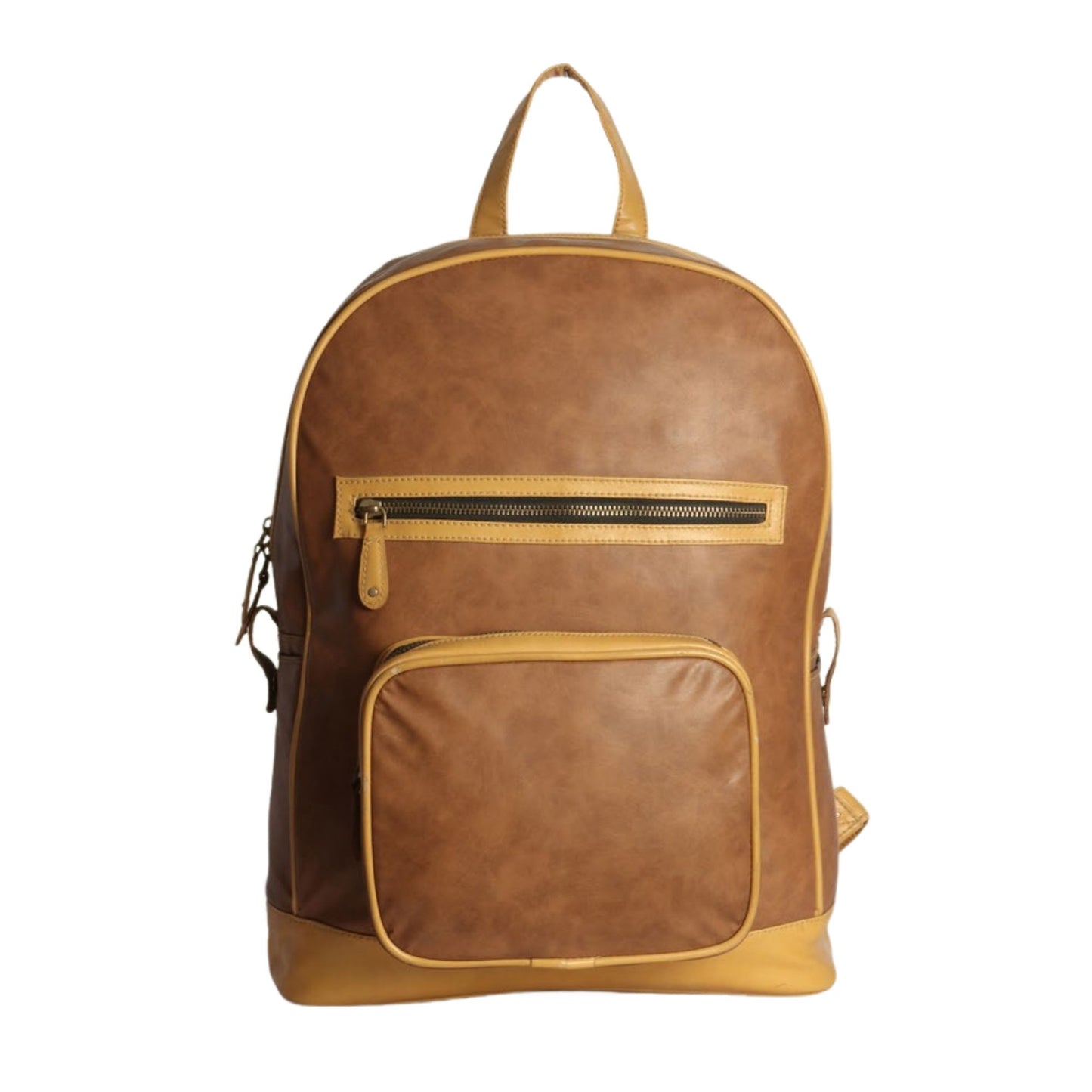 Verveet Premium Brown Leather-Look Backpack | Stylish Office & Travel Laptop Bag with Front Pocket
