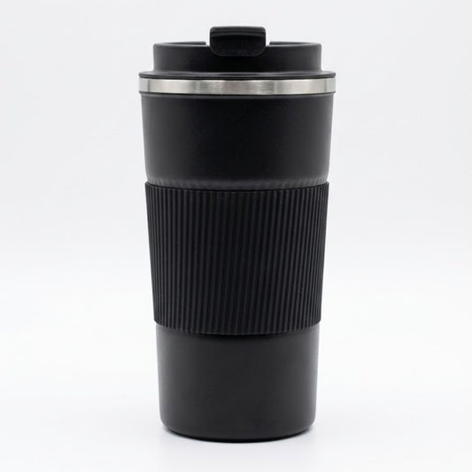 Verveet Rubber Coated Coffee Tumbler 500ml | Insulated Travel Mug with Lid & Grip Sleeve (Customizable)