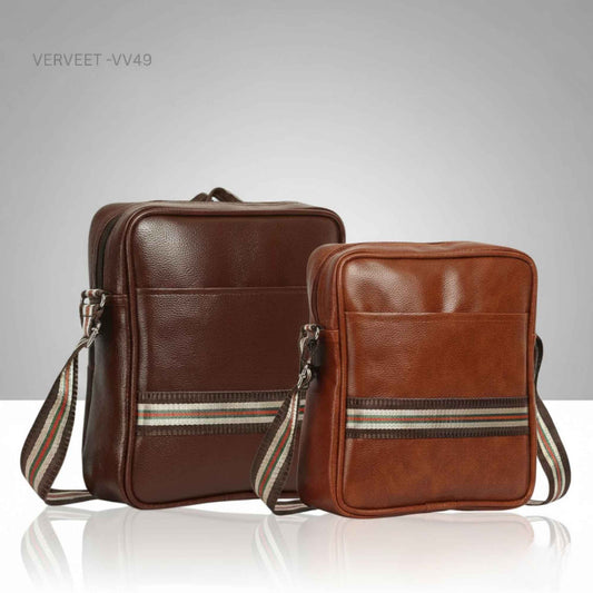 Verveet Premium Leather Sling Bag for Men | Stylish Crossbody Office & Travel Bag with Adjustable Strap