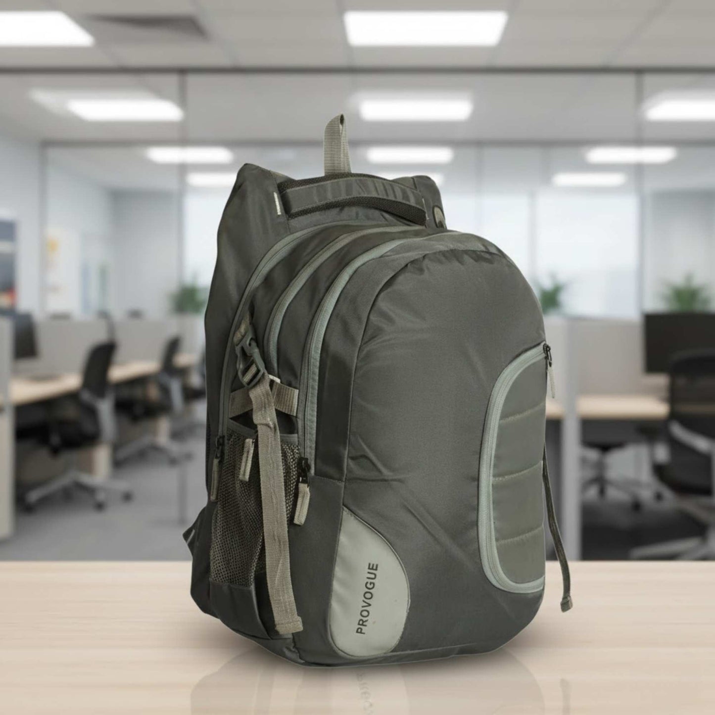 Verveet VV61 Multi-Compartment Grey Backpack | Stylish & Durable Laptop Travel Bag with Side Bottle Pocket