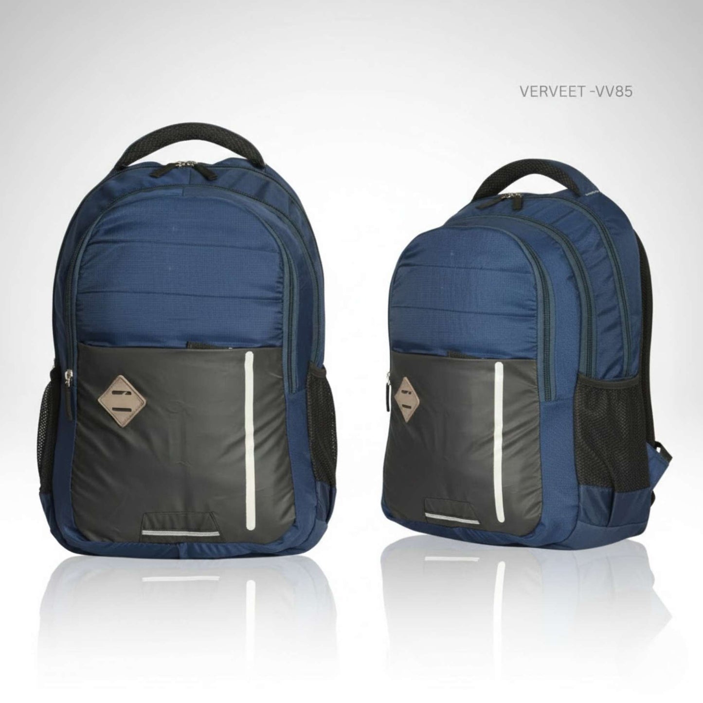 VERVEET Blue & Black Laptop Backpack with Reflective Strip | Office & Corporate Backpack