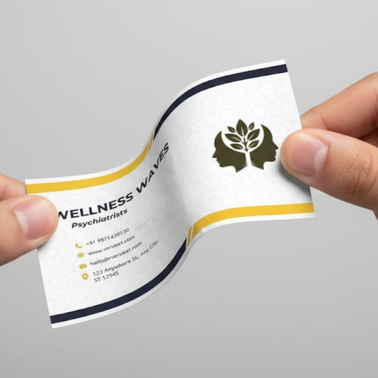Doctor visiting card front – durable 300 GSM non-tearable business card for medical professionals, clinics, and healthcare branding.