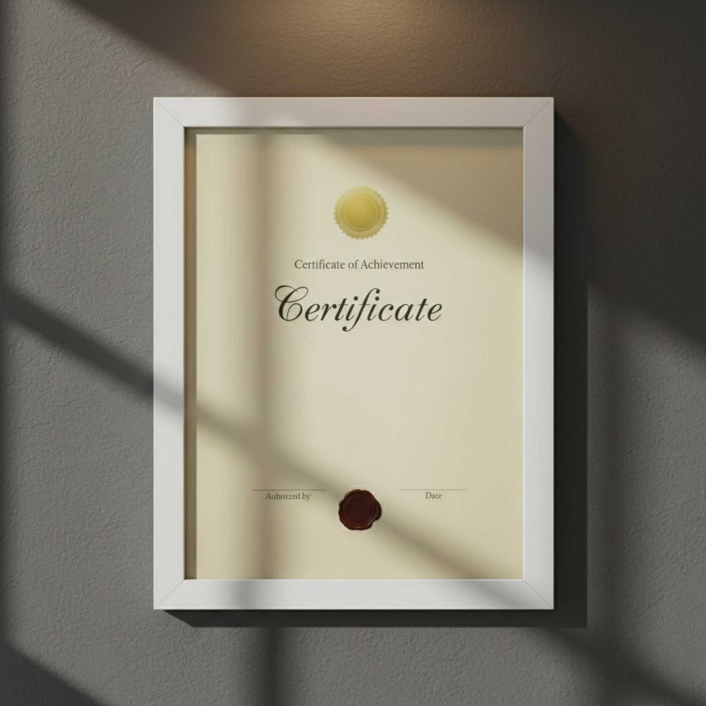 Wooden award certificate frame for displaying achievements, documents, and office recognition awards